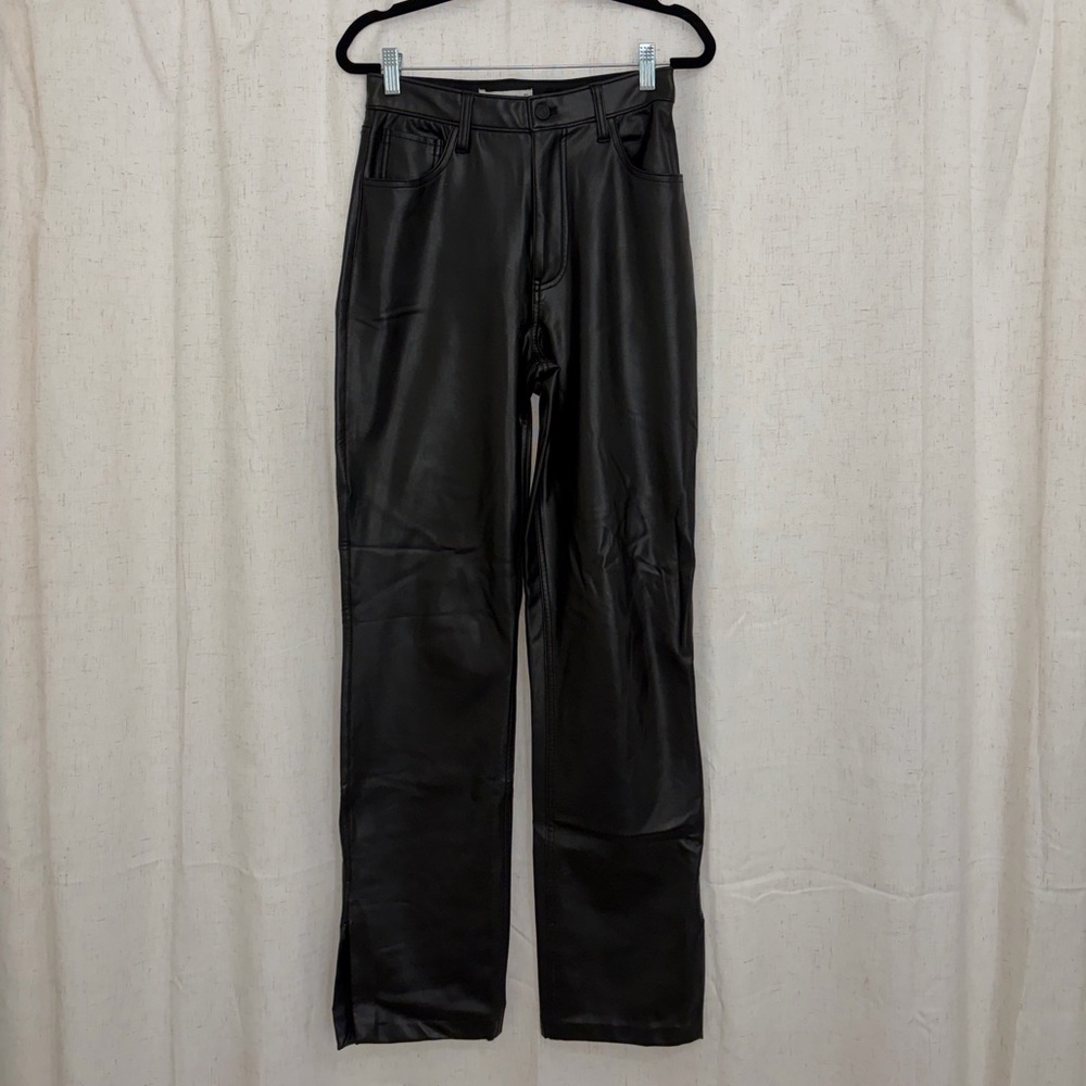 Abercrombie & Fitch Black Faux Leather Pants